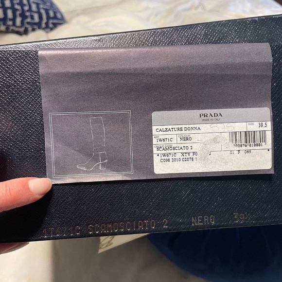 Prada authentic boots black suede knee high 8 8.5 - Picture 5 of 5